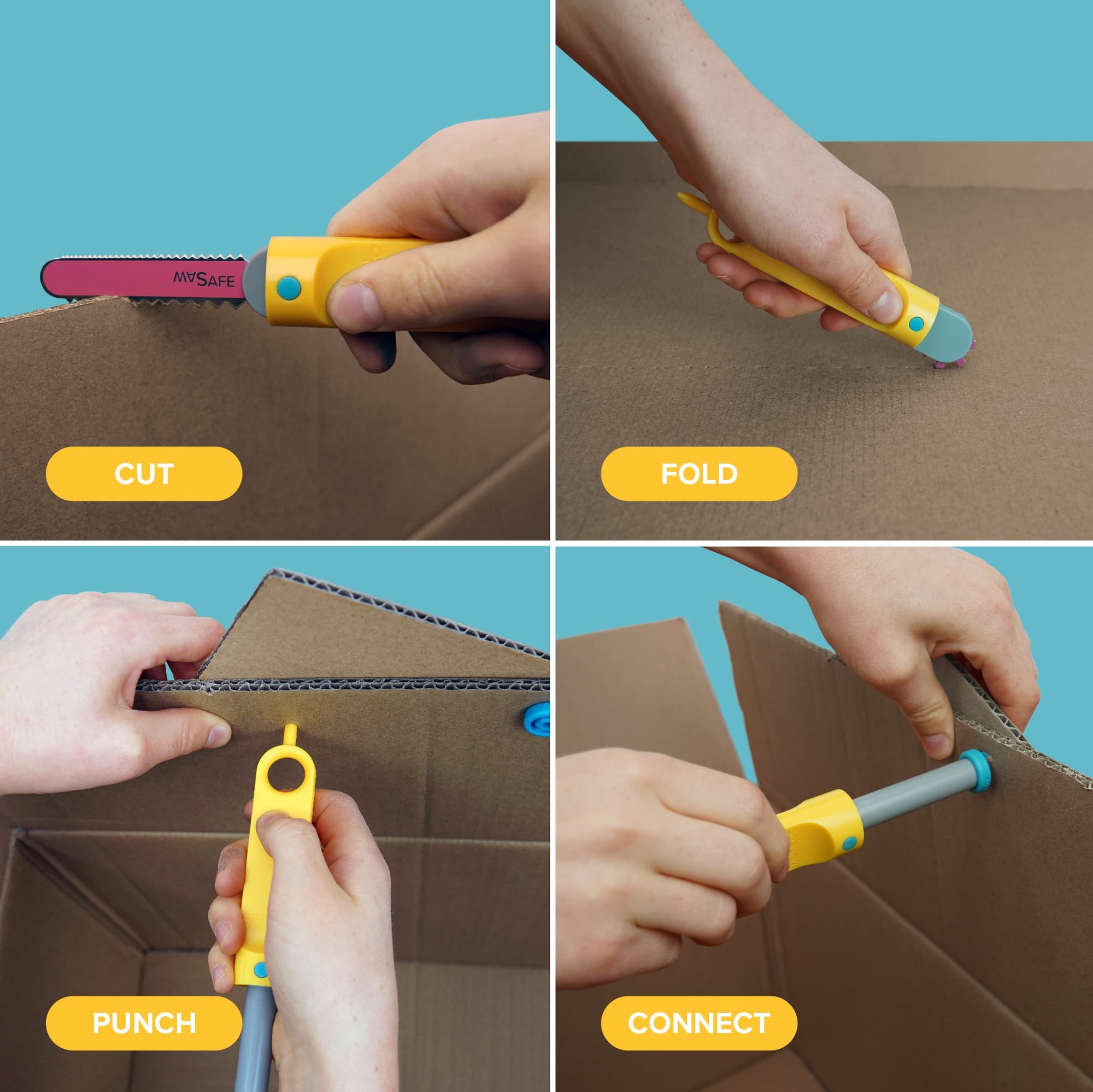 Thread by @mrgan: A quick tale of design evolution: Makedo is a set of  cardboard-creation tools, reusable screws. It lets you make things tape  alone won't do […]