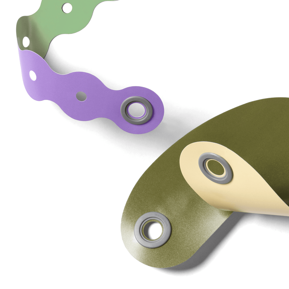 Makedo Deco-Props Blobbies detail of flexible plastic shapes.