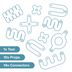 Makedo Deco-Props Sparkies contents listed alongside outlines of each Sparkies shape.