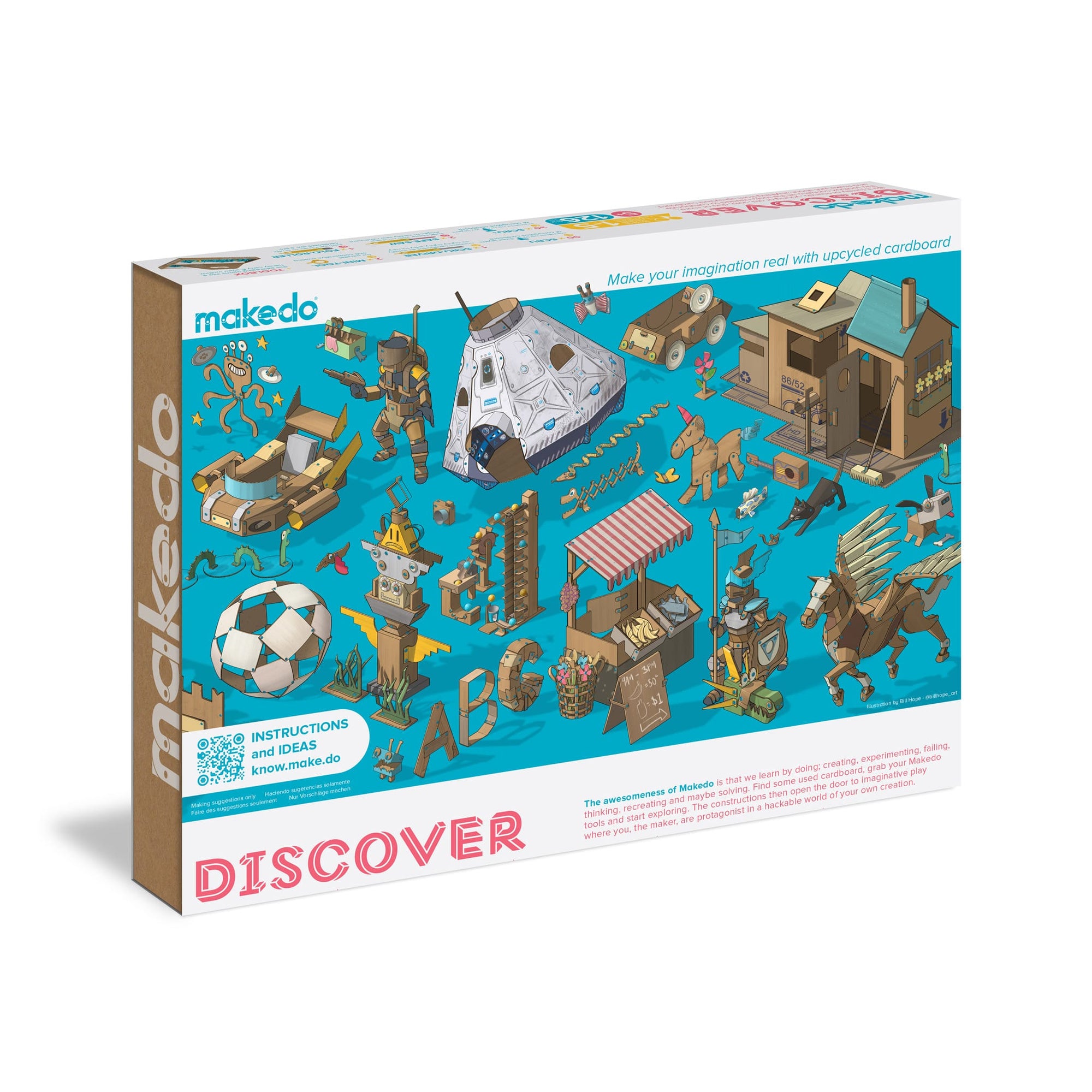 Discover, 126 Piece Cardboard Construction Toolbox for 1-5 Makers, STEM  and STEAM Educational Toys for Kids, at Home Play + Classroom Learning